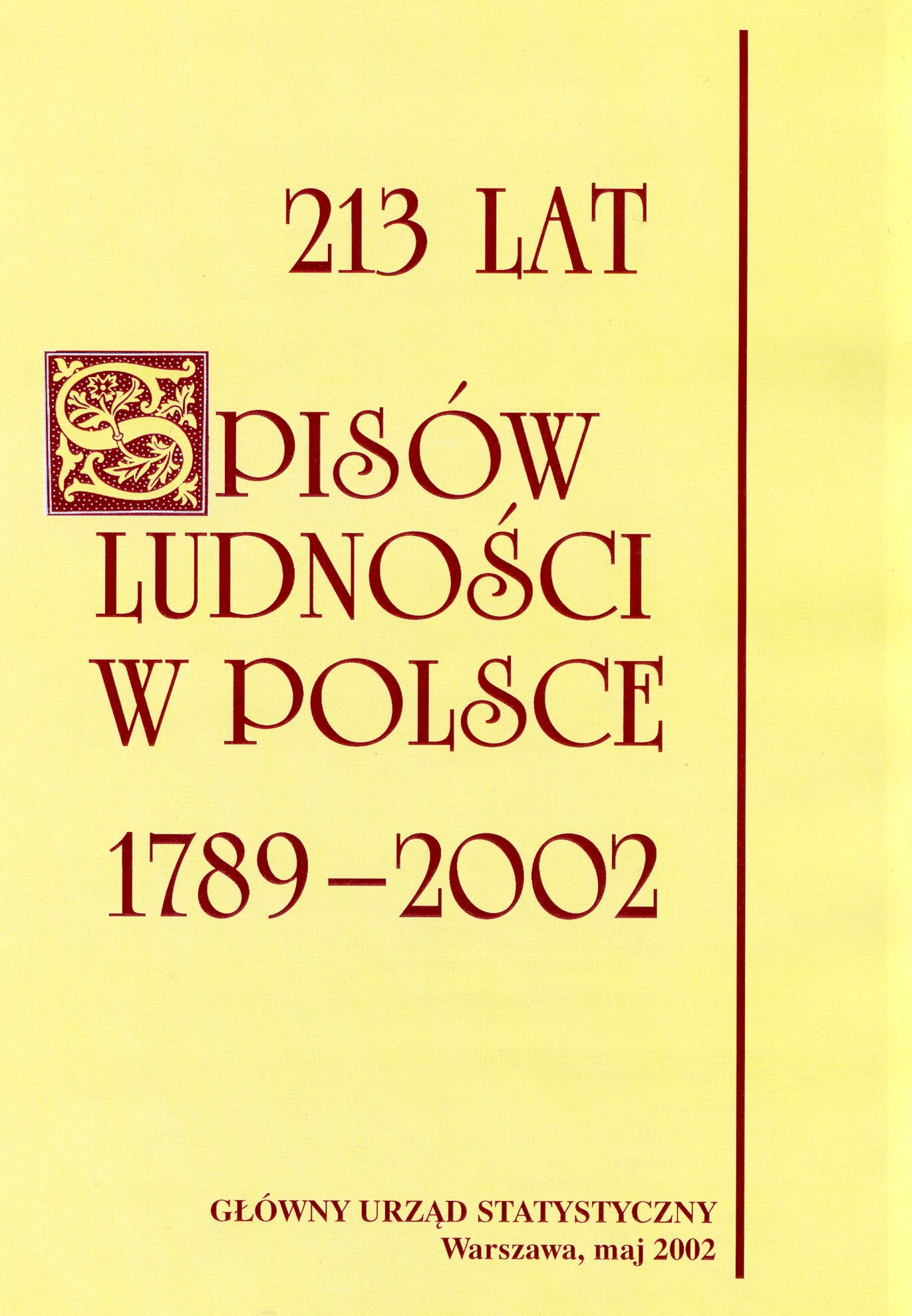 213 lat Spisów Ludności w Polsce 1789-2002