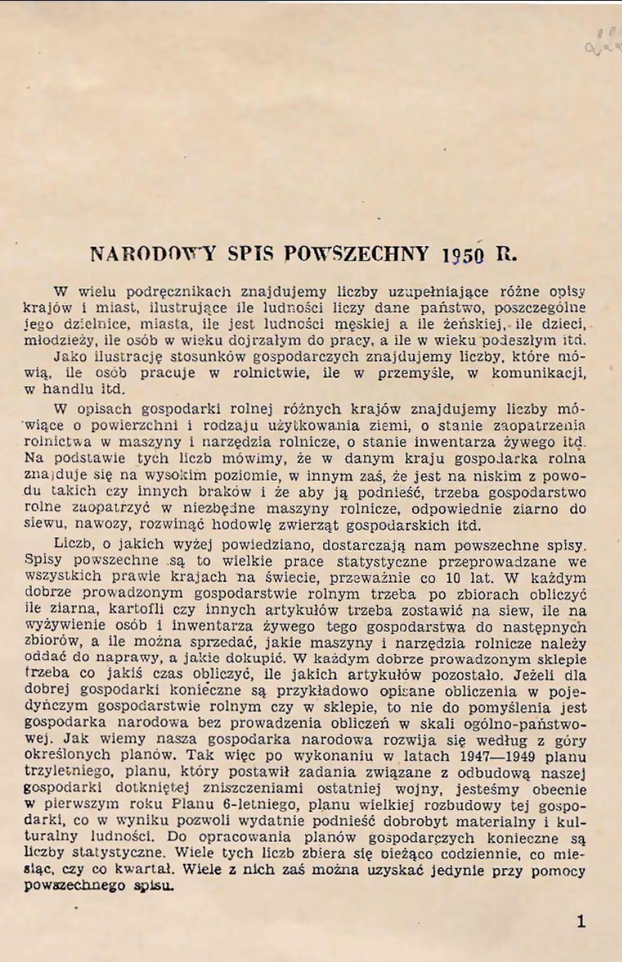 Narodowy Spis Powszechny 1950 r.